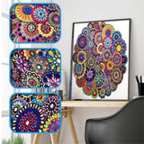 Hibah Diamond Painting DIY 5D Special Shape Rhinestone, Mandala Flower, Partial Diamond Crystal Diamond Painting Mandala Set Hibah