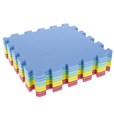 Interlocking Floor Mats - 8-Piece Nontoxic Exercise Mat or Play Mat for Toddlers, Babies or Kids - Foam Padding for Home Gym by Stalwart (Multicolor) Stalwart