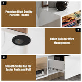 HedoAjim LED Floating TV Stand for 65 70 75 78 88 95+ inch TV, Entertainment Center with Light and Storage Cabinet Media TV Console Shelf for Wall for Living Room Bedroom (White with Led Lights) HedoAjim