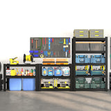 Generic 72"" H Garage Shelving,Heavy Duty Storage Shelves,Easy to Assemble Adjustable,Sturdy Practical Shelves, Industrial Basement Storage Shelves (39.8"" W×17.8"" D×72"" H), Black, TGJZ-183H Generic