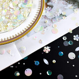 LEEFONE Mixed Clear White Sequins and Spangles Beads Craft Supplies, Crystal Iridescent Spangles and Pearl Beads, Variety Sequins Beads for Crafts, Sewing, DIY Art Crafts, Embroidery LEEFONE