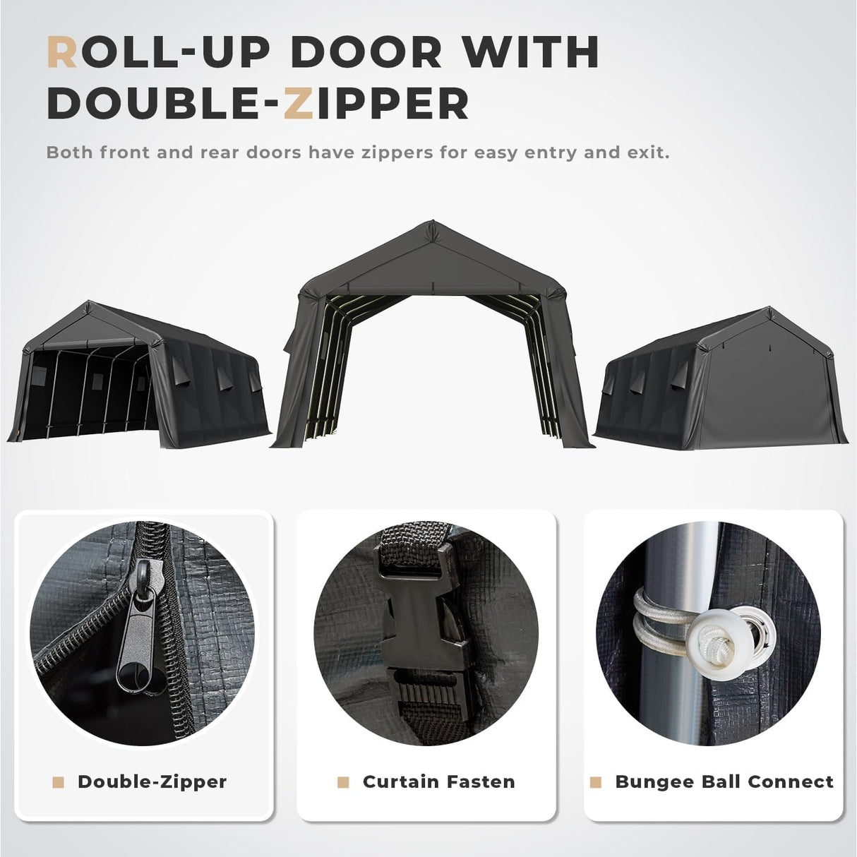 MELLCOM 13 x 20 FT Heavy Duty Carport, Portable Garage with All-Steel Metal Frame & Vents, Anti-Snow Car Canopy Outdoor Storage Shelter shed for Car, Truck, Boat MELLCOM