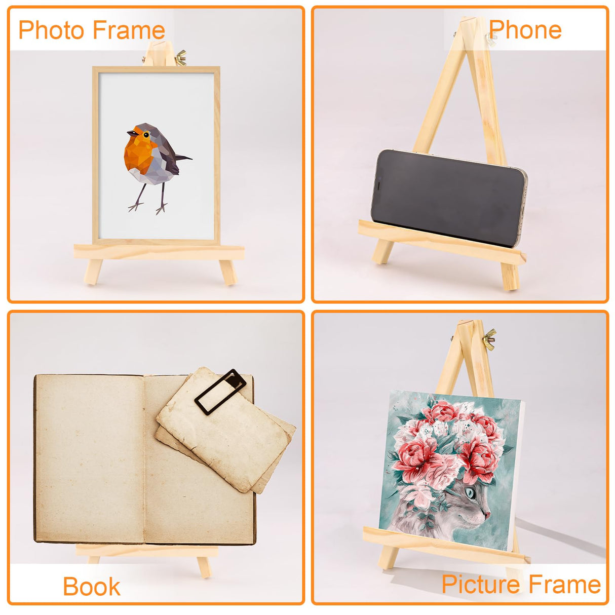 ESRICH 36 Pack 9 Inch Wood Easels, Easel Stand for Painting Canvases, Art,and Crafts, Tripod, Painting Party Easel, Kids Student Tabletop Easels for Painting, Portable Canvas Photo Picture Sign Holder ESRICH