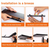 Fixwal Floating Shelves for Wall, Wall Mounted Rustic Wood Shelves for Bathroom, Living Room, Bedroom and Kitchen, Wall Shelves for Storage,Books,Room Decor (Black, Set of 4, 15.8 Inch) Fixwal