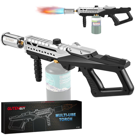 Gutenguy Powerful Propane Grill Torch Gun, Sous Vide Torch With Adjustable Flame, Flame Torch Thrower Gun Charcoal Lighter for BBQ, Campfire, Searing Steak, Cooking (Tank Not Included) Gutenguy