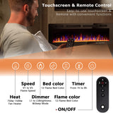 Vitesse 72 inch Ultra-Thin Electric Fireplace in-Wall Recessed and Wall Mounted Fireplace Heater,Linear Fireplace with Multicolor Flame,Timer,Low Noise,750/1500W,Touch Screen & Remote Control(72’’) VITESSE