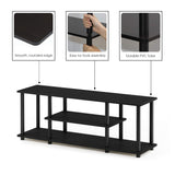 Furinno Turn-N-Tube No Tools 3D 3-Tier Entertainment TV Stand up to 50 inch TV, Round Tubes, Walnut Furinno