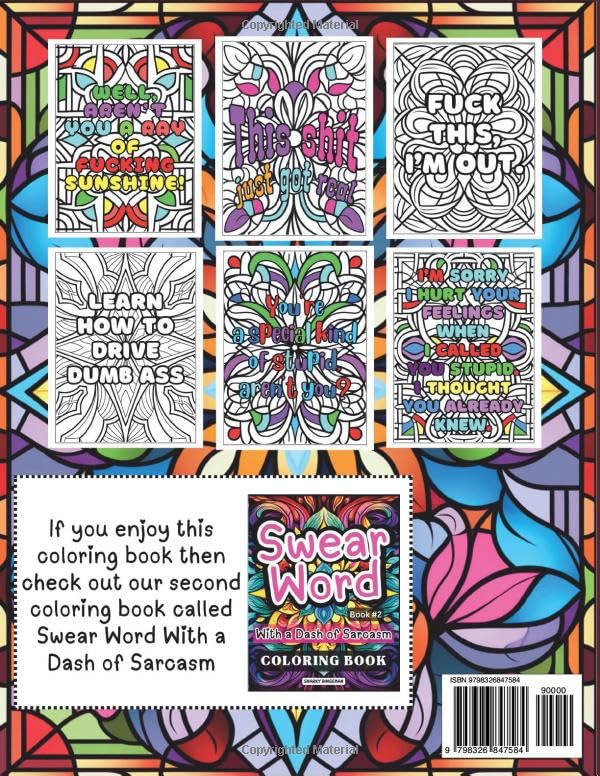 Swear Words & Sass: A Hilarious Coloring Book of Sweary Insults and Profanity on Relaxing Designs (Swear Word Coloring Book) WoodArtSupply