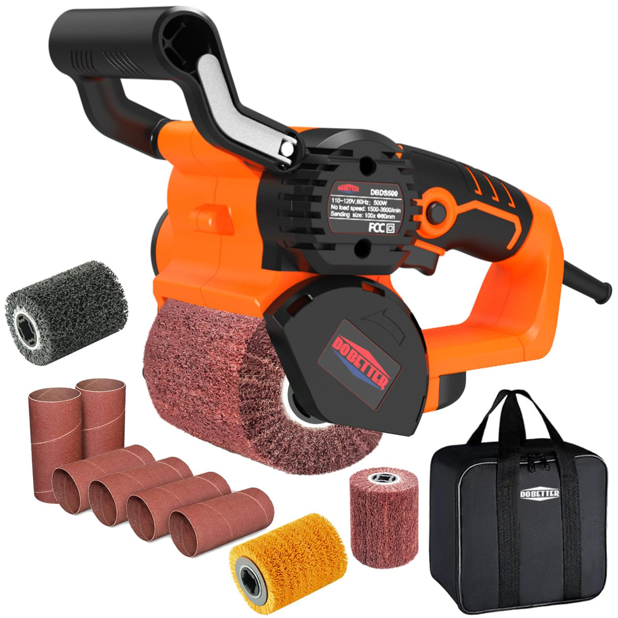 Dobetter Surface Conditioning Tool, Drum Sander for Woodworking, Burnishing Polishing Machine, Paint Stripper Remover, Variable Speed Tool with Tool Bag- DBDS50O Dobetter