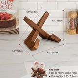 EFFORTICH Cookbook Stand, Wooden Recipe Book Holder, Cook Book Stand for Kitchen Counter, Multifunctional Display, Kitchen Counter Decor - Brown EFFORTICH