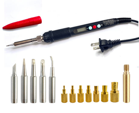 ShineNow 60W Digital Soldering Iron Heat Set Insert Tool with Extra Soldering Tips and Heat Set Insert Tips ShineNow