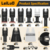 LEILUO 116 Pcs Multitool Blade Kits Cutting and Sandpaper Oscillating Tool Accessories Universal Oscillating Saw Blades with Storage Bag Compatible with DeWalt Makita Dremel and More LEILUO
