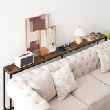 MAHANCRIS 78.7" Console Table with Power Outlet, Narrow Sofa Table, Industrial Entryway Table with USB Ports, Behind Couch Table for Entryway, Hallway, Foyer, Living Room, Rustic Brown CTHR20E01 MAHANCRIS