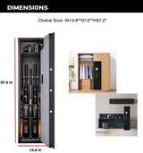 Gearmart Fast Access Gun Safe Rifle Safe Larger and Durable for 5-6 Gun Shotgun Cabinet (Larger Rifle Safe-Biometric) … Gearmart
