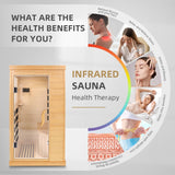HomeMiYN Far Infrared Saunas for Home, 1 Person Canadian Hemlock Wood Low EMF Dry Sauna Room Indoor Mini Personal Sauna with Carbon Heaters, Control Panel, Bluetooth Speakers, 800W/110V HomeMiYN