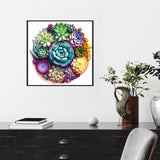 YIYIAH Succulent Diamond Painting Kits for Beginners-Mandala Flower Diamond Art Kits for Adults- Diamond Gem Art Kits Holiday Gifts Home Decor 12x12 inches YIYIAH