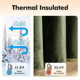 MIULEE Velvet Curtains Olive Green Extra Long Elegant Grommet Curtains Thermal Insulated Soundproof Room Darkening Black Out Drapes for Classical Living Room Bedroom Decor 52 x 108 Inch Set of 2 MIULEE