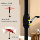 PHI VILLA Patio Dining Set with Umbrella for 4, Outdoor Table & Chairs Set with 4 Padded Swivel Patio Dining Chairs, 1 Metal Dining Table and 10ft Orange Red Large Patio Umbrella (No Umbrella Base) PHI VILLA