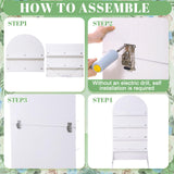 LOYIM 5.9 ft Wooden Arch Party Display 4 Tier Champagne Wall Foldable Treat Wall Display Backdrop Wedding Drink Shelves for Wedding Birthday Event Party Decor LOYIM