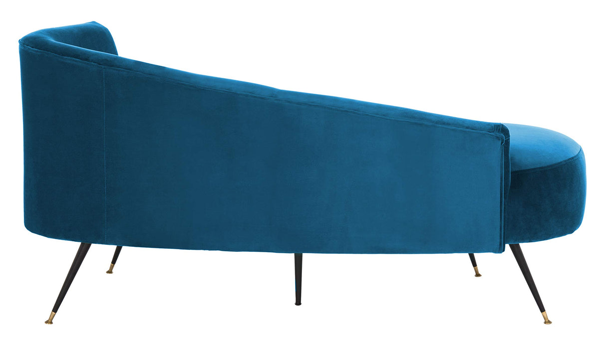 Safavieh Home Evangeline Navy Velvet Glam 57.5" Parisian Settee SAFAVIEH