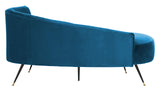 Safavieh Home Evangeline Navy Velvet Glam 57.5" Parisian Settee SAFAVIEH