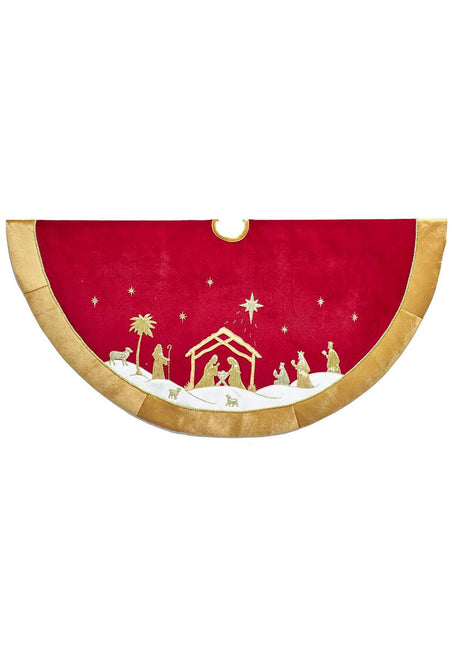Kurt S. Adler TS0233 Tree Skirt, Red, Gold, 20.50l x 12.50w x 10.00h Kurt S. Adler