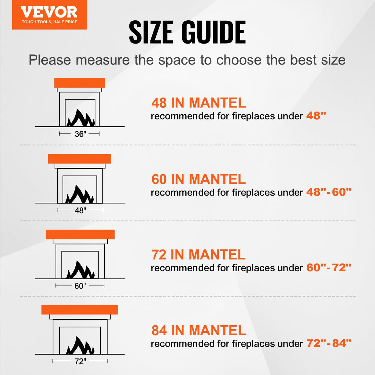 VEVOR Fireplace Mantel, 48" x 8" x 5", 50 lbs Weight Capacity, Natural Wood Mantel for Over Fireplace, Wall Mounted Floating Farmhouse Shelf, Handcrafted Fireplace Mantel for Wall Decor, Rustic Brown VEVOR