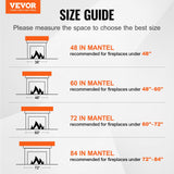 VEVOR Fireplace Mantel, 72" x 8" x 5", 50 lbs Weight Capacity, Natural Wood Mantel for Over Fireplace, Wall Mounted Floating Farmhouse Shelf, Handcrafted Fireplace Mantel for Wall Decor, Rustic Brown VEVOR