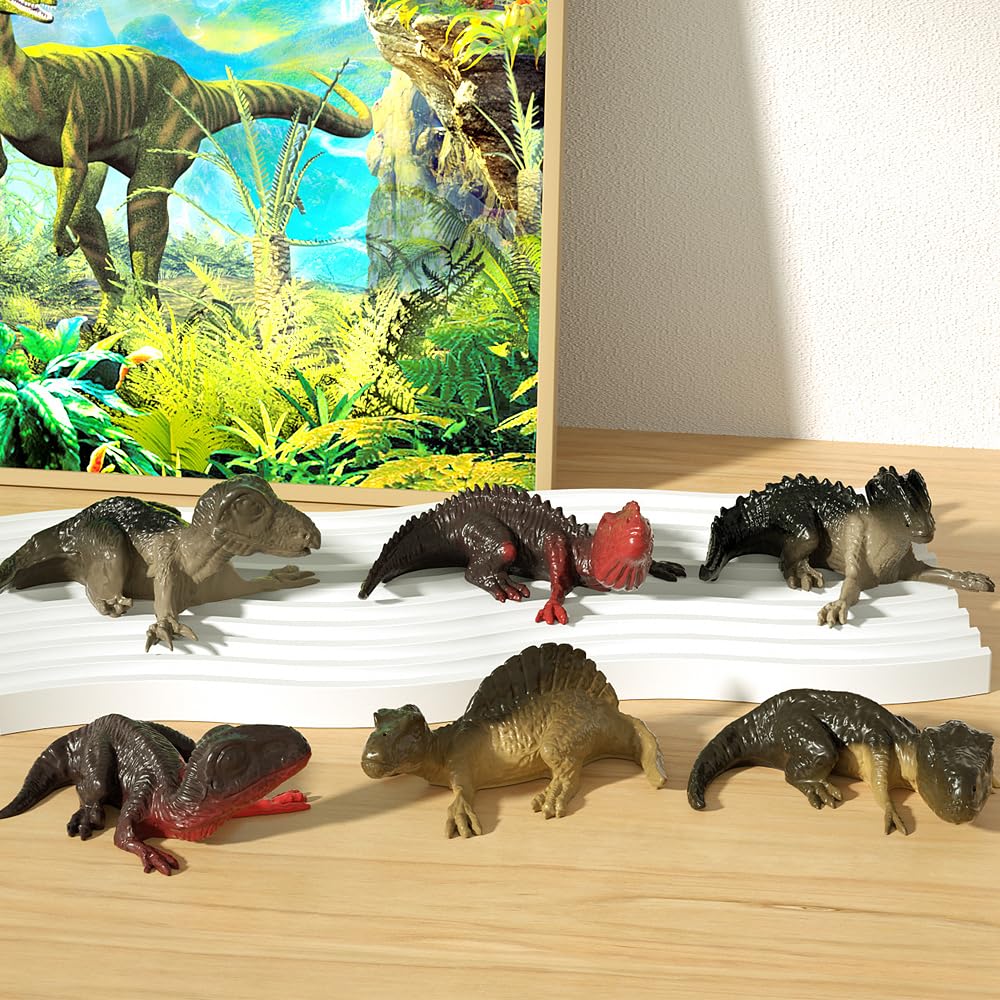 RESINWORLD Set of 6 Pieces 3D Dinosaur Silicone Molds, Dino Baby Resin Mold, Cute Animal Dinosaur Mold for Resin Plaster Clay Casting ResinWorld