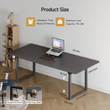 ONBRILL Standing Desk, 63x29.5 Inches Stand Up Desk with 4 Legs, Rectangle Desk with 2 Dual Motor & Memory Controller, Sit Stand Desk Adjustable Height from 28-46" for Computer Workstation, Black ONBRILL