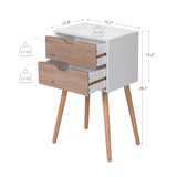 JAXPETY Nightstands Set of 2, Night Stand with Drawers, Bedside Tables with Solid Wood Legs and Large Storage Space, End Table, Side Table, for Bedroom, White JAXPETY