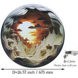 Bgraamiens Puzzle-Dawn- 3D Visual Dawn Inside a Cave 1000 Pieces Round Puzzle for Adult,Unique Puzzle Autostereoscopy Puzzle Hard Challenge Puzzle for Adult Bgraamiens
