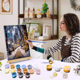 JOOZ Christmas Paint by Numbers Kit for Adults with Frame House Paint by Number with Easel Winter Scenes Paint by Number with Frame DIY Landscape Oil Painting Kits for Gift Home Wall Decor 8x12 Inch JOOZ