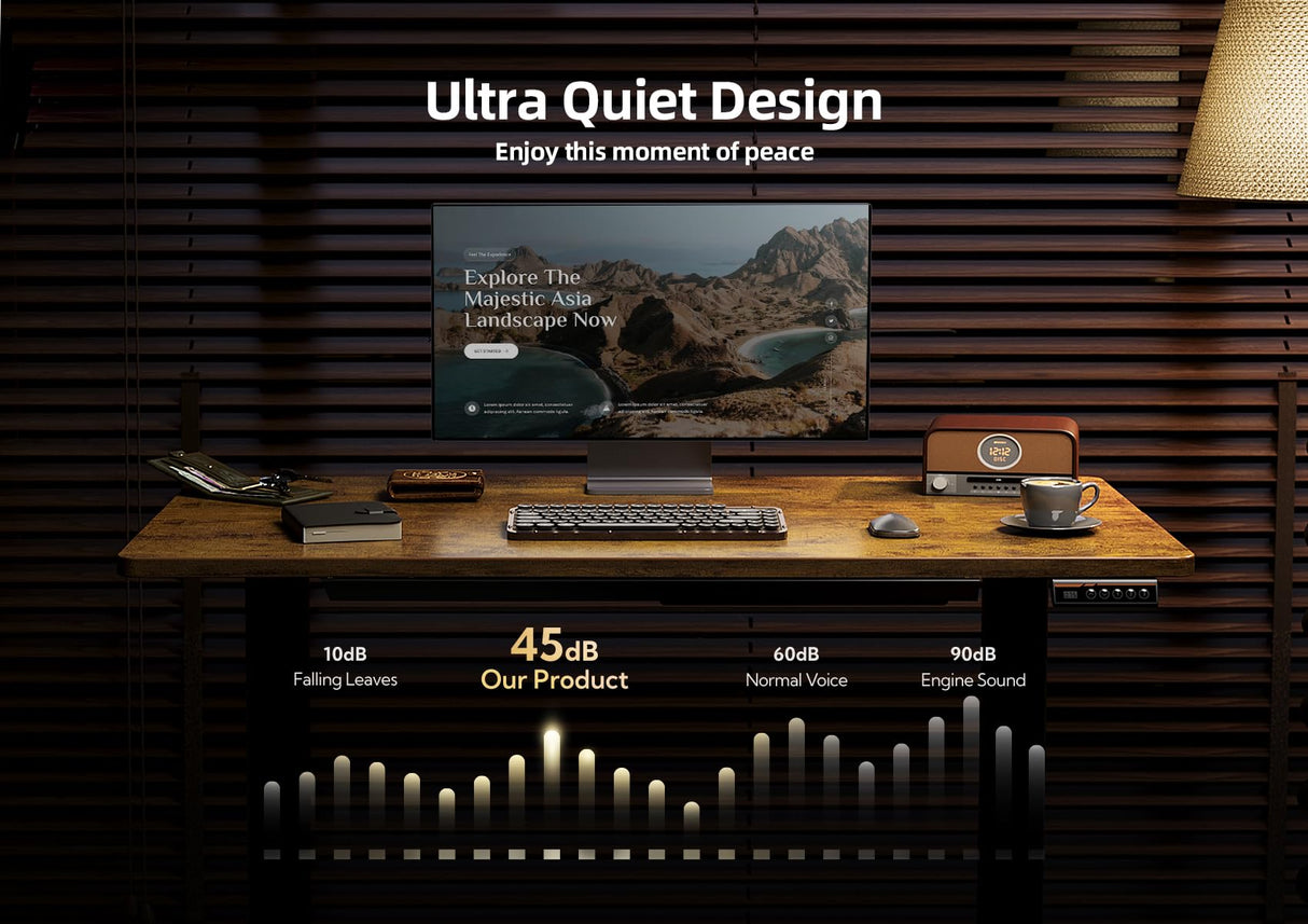 Claiks Standing Desk with Drawers, Stand Up Electric Standing Desk Adjustable Height, Sit Stand Desk Computer Workstation, 55 Inch, Rustic Brown Claiks