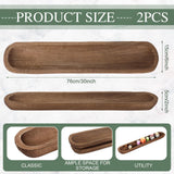 Nuogo 2 Pack 30 Inch Large Wooden Decorative Dough Bowls Rustic Paulownia Long Hand Carved Wood Bowl Dining Room for DIY Home Crafts Making Farmhouse Fruits Supplies Decoration Nuogo