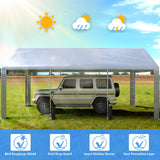 Jocoevol Carport 10x20 ft Heavy Duty with Roll-up Windows, Portable Garage with Removable Sidewalls & Doors, Car Canopy with Sandbags All-Season Tarp for Car Boat Truck Motorcycle Jocoevol