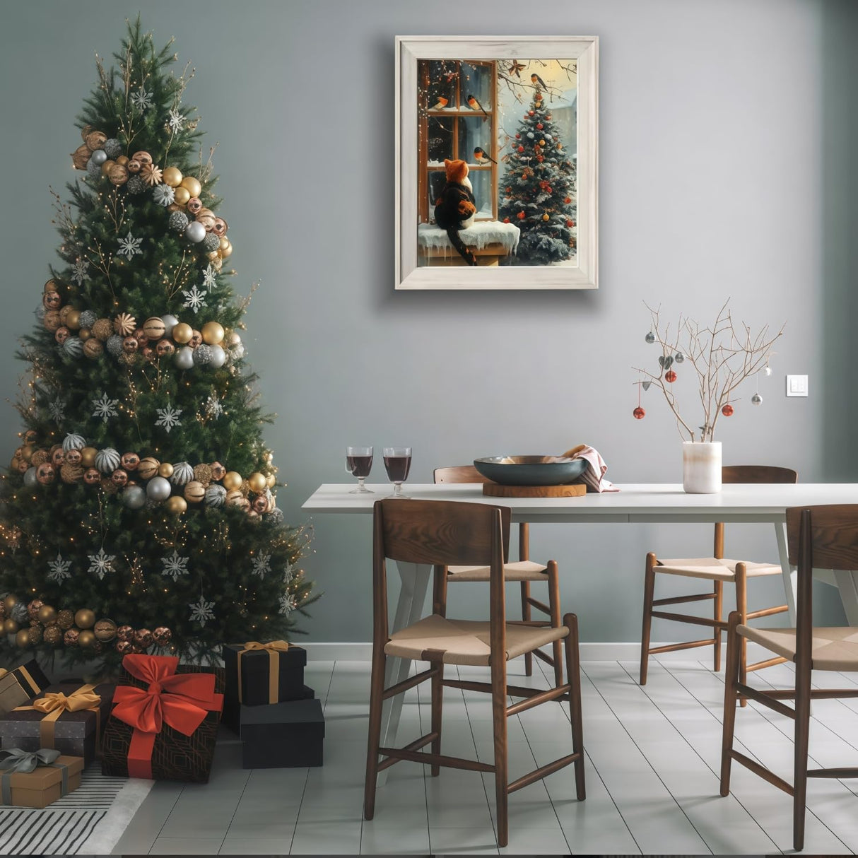 BYGFHLYW 5D Diamond Painting Kits for Adults, Cat Winter Diamond Art Kits for Adults Beginner, DIY Full Drill Round Diamond Dot Gem Painting for Home Wall Decor 12x16inch BYGFHLYW