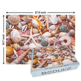 BEDUKE Jigsaw Puzzles for Adults 1000 Pieces Beach Shells 1000 Piece Puzzle Thick Sturdy Precise Interlocking Family Game Age 14+ BEDUKE