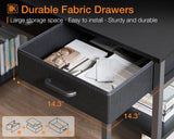 ODK Office Small Computer Desk: Home Table with Fabric Drawers & Storage Shelves, Modern Writing Desk, Black, 48"x16" ODK