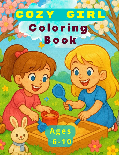 Cozy Girl Coloring Book: 55 Illustrations for Girls Ages 6–10 – Cute Scenes from the Life of Two Sisters Including Home, School, Hobbies, and Travel (Kindness & Grace for Girls) WoodArtSupply