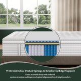 King Mattress, 14-Inch Luxury Hybrid Mattress, Fiberglass-Free Mattress in a Box with Gel-infused Memory Foam, Individual Pocket Spring for Motion Isolation-Edge Support,CertiPUR-US,10-Year Warranty FP FLEXPEDIC