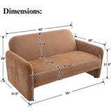 DUOMAY Cute Chenille Loveseat Sofa, Modern 55" Wide Seat Couch Minimalist Style Comfy Deep Seat Sofa for 2-3 Seater for Living Room Apartment, Brown DUOMAY