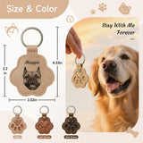 CDBUY Personalized Pet Memorial Gifts for Dogs - Custom Name Paw-Shaped Leather Keychain to Hold Fur or Hair, Refillable Keepsake Charm for Bag, Purse or Keys (Style-B) CDBUY