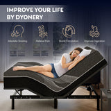 Dyonery Split King Adjustable Bed Frame with 14 inch Gel Memory Foam Mattress, CertiPUR-US Certified Fiberglass Free, Zero Gravity & Wireless Remote, Head & Foot Incline, 80"×76" Dyonery