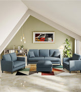 Welzona 83" Sofa Couch, Comfy Couches for Living Room, Teddy Fleece Sofas for Living Room, Tool-Free Setup Loveseat Sofa, All-Wood Love Seat Couches, Small Couch 2 Pillow Included, Blue Grey Welzona