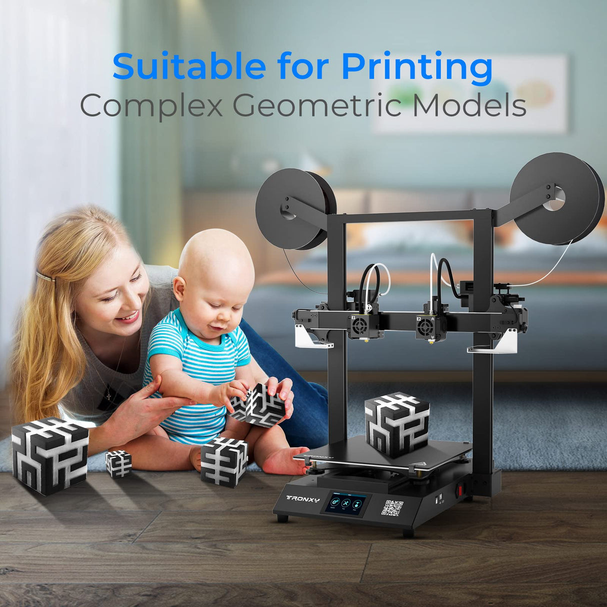 PVA Filament, Water Soluble Support 3D Printer Filament 1.75mm 0.5KG Spool for 3D Printers, Natural TRONXY