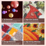 SJUTOUCI Cardinal Diamond Painting Kits for Adults, Diamond Art Kits for Beginners, 5D DIY Diamond Dot Art, Full Drill Gem Craft for Home Decor 12x12 inch, Christmas SJUTOUCI