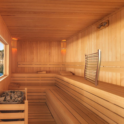 Canadian Red Cedar Wood Sauna Backrest, Ergonomic S-Shape Backrest, Sauna Accessories for Any Barrel or Infrared Sauna for Sauna Recovery Wellness Relaxation