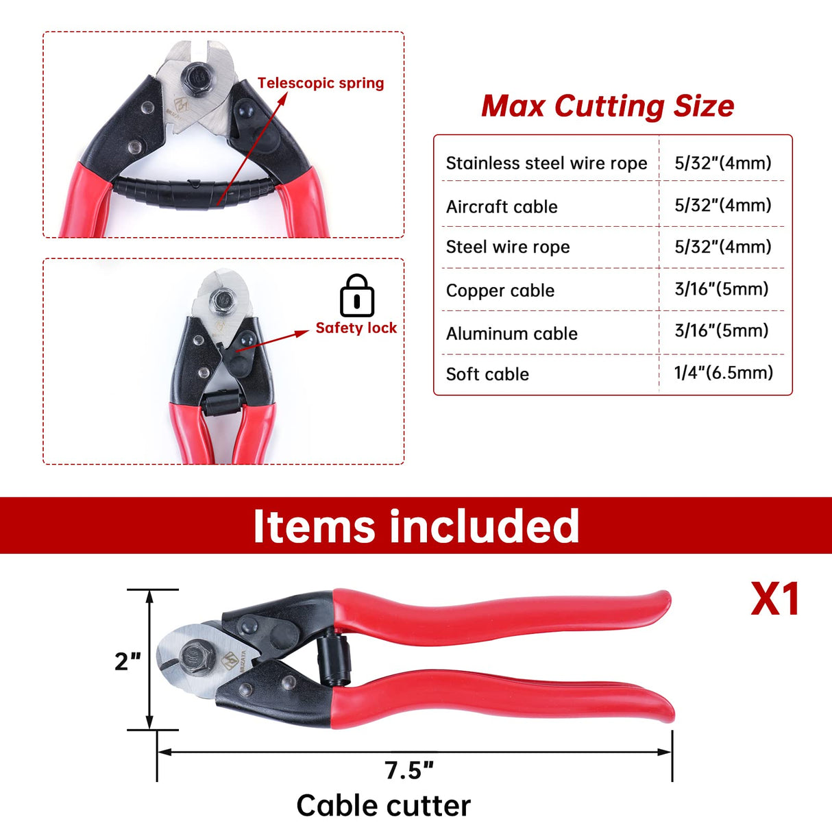 Muzata Upgraded Custom Cable Railing Crimping Tool Hydraulic Crimper Hydraulic Crimping Tool for 1/8" 5/32" 3/16" Stainless Steel Cable Railing Kit Wire Rope Swaging Kit with Wire Cutter CT01 Muzata