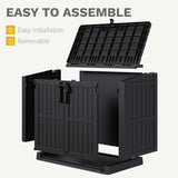 DWVO Tool Storage Shed, Storage for Bakcyard, Patio, and Garden, Resin Plastic Shed with Sloped Lid, Lockable Door, and Wood Grain Finish, Black DWVO